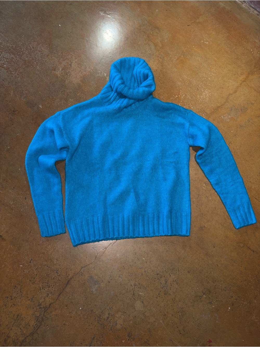 LOFT Women's Turquoise Turtleneck Sweater